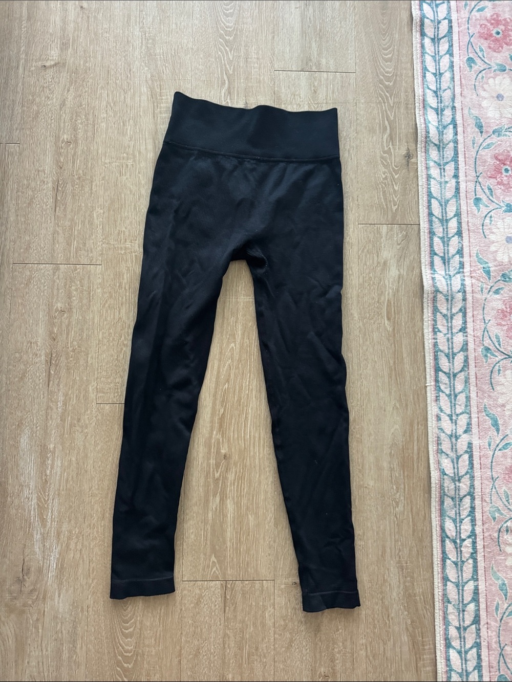 Women’s Ribbed Black High-Waist Leggings